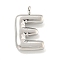 Non-Tarnish 304 Stainless Steel Pendants, Letter Charm, Stainless Steel Color, Letter E, 16.5x10x3mm, Hole: 2mm