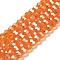 Transparent Glass Beads, 32 Facets, AB Color Plated, Round, Dark Orange, 8x7~7.5mm, Hole: 1.5mm, about 66pcs/strand, 18.82''~19.06''(47.8~48.4cm)