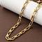 Ion Plating(IP) 304 Stainless Steel Oval Links Necklace for Women, Golden, 17-7/8~18-1/8 inch(45.5~46cm)