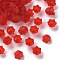 Transparent Acrylic Beads Caps, Tulip Flower, Lily of the Valley, Frosted, Red, 10x6mm, Hole: 1.5mm, about 2100pcs/500g