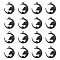 SUNNYCLUE 1 Box 30Pcs Gothic Style Moon Charms Skull Charm Black Skeleton Head Charms Scary Halloween Double Sided Crescent Moon Charms for Jewelry Making Charm DIY Necklace Earrings Keychain Craft