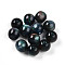 Resin Beads, Round, Two Tone, Prussian Blue, 8mm, Hole: 2mm