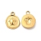Ion Plating(IP) 304 Stainless Steel Pendants, Flat Round with Tortoise Charm, Real 18K Gold Plated, 16.5x13x2.5mm, Hole: 2mm