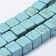 Синтетических нитей бирюзовые бусы TURQ-F009-02-6x6mm-1