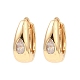 Серьги-кольца из латуни с микропаве из кубического циркония EJEW-D078-34A-KCG-1