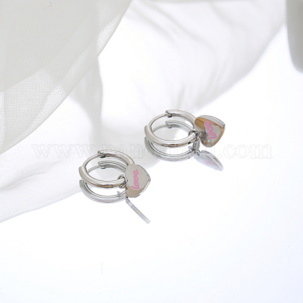 Серьги-сердечки из нержавеющей стали JK4182-2-1