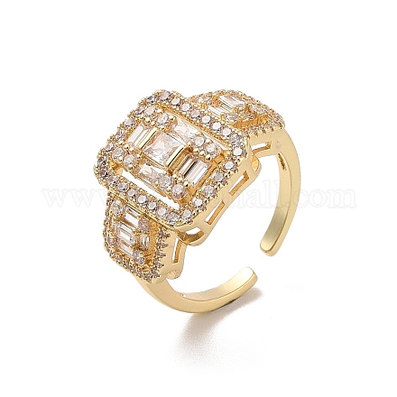 Открытые манжеты из латуни с микропаве кубический цирконий RJEW-R146-16B-G-1