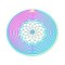 201 Stainless Steel Connector Charms/Links, Ring with Hollow Flower, Etched Metal Embellishments, for DIY Wind Spinners, Multi-color, 50x0.2mm, Hole: 1.4~1.5mm