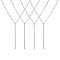 304 Stainless Steel Pendant Necklaces, Cable Chains,Rectangle, Stainless Steel Color, 23.98 inch(60.9cm), 4pcs