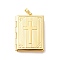 Eco-Friendly Rack Plating Brass Locket Pendants, Long-Lasting Plated, Lead Free & Cadmium Free, Rectangle with Cross Charm, Real 18K Gold Plated, 39x27.5x6mm, Hole: 4x6mm, Inner Diameter: 28.5x18.5mm