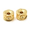 Rack Plating Eco-Friendly Brass Micro Pave Clear Cubic Zirconia Beads, Cadmium Free & Lead Free, Column with Eye, Real 18K Gold Plated, 7x11x10.5mm, Hole: 3mm