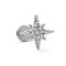 316L Surgical Stainless Steel Micro Pave Clear Cubic Zirconia Cartilage Earrings for Women Men, Flat Back Earring, Star, 6mm, Pin: 1.2mm