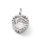 Rack Plating Brass Micro Pave Cubic Zirconia Pendants, Cadmium Free & Lead Free, Long-Lasting Plated, Triangle, Platinum, 9x6x3.5mm, Hole: 1.8mm