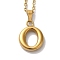 PVD Vacuum Plating 201 Stainless Steel Necklaces, Letter, Letter O, 17.80 inch(45.2cm), Pendant: 22x12.8x3mm