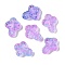 Transparent Spray Paint Glass Beads, Cross, Purple, 14.5x11.5x3.5mm, Hole: 1mm