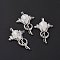 Natural Quartz Crystal Teardrop Pendants, Rock Crystal, Key Charms, with Rack Plating Platinum Tone Brass Findings, 46x32x9~10.5mm, Hole: 7x5mm