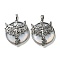 Opalite Flat Round Pendants, Rack Plating Brass Dragon Charms, Antique Silver, Cadmium Free & Lead Free, 38x32x7mm, Hole: 8x5mm