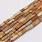 Natural Picture Jasper Beads Strands, Cuboid, 13x5x5mm, Hole: 1mm, about 29pcs/Strand, 15.3 inch(39cm)