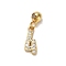 925 Sterling Silver Micro Pave Clear Cubic Zirconia European Dangle Charms, Number, Real 18K Gold Plated, 13.5mm, Hole: 0.6mm, Number: 9x3.5x1.5mm