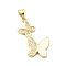 Brass Micro Pave Clear Cubic Zirconia Pendants, Cadmium Free & Lead Free, with Sythetic Opal, Butterfly, Real 18K Gold Plated, 27.5x15x2.5mm, Hole: 4.5x3.5mm