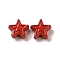 Spray Painted Alloy Beads, Star, Dark Red, 7x7.5x3.2mm, Hole: 1.2mm
