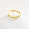 Adjustable Brass Micro Pave Clear Cubic Zirconia Finger Rings for Women, Letter, Golden, Letter K, Inner Diameter: 16~19mm