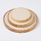 Wood Jewelry Displays, with Faux Suede, Flat Round, PeachPuff, S: 11x1.8cm, M: 15x1.8cm, L: 19.7x1.8cm, 3pcs/set