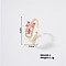 Stylish Brass Rhinestones Open Cuff Ring for Women