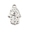 Tarnish Resistant 304 Stainless Steel Pendants Rhinestone Settings, Religion, Hamsa Hand with Eye, Stainless Steel Color, Fit for 1.2mm Rhinestone, 17.5x11x2mm, Hole: 2.5mm
