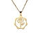 304 Stainless Steel Pendant Necklace, Golden, June Rose, 16.14~19.69 inch(41~50cm)
