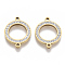 304 Stainless Steel Links connectors, with Rhinestone, Ring, Golden, Crystal, 21x16x2mm, Hole: 1.5mm