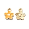 Alloy Enamel Charms, Golden, Flower Charms, Orange, 12.5x10x1.5mm, Hole: 1.6mm