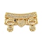 Brass Micro Pave Clear Cubic Zirconia Beads, Cadmium Free & Nickel Free & Lead Free, Tube Beads, Girl, Real 18K Gold Plated, 30x18x5mm, Hole: 2.5mm