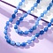 Natural Dyed Malaysia Jade Tumble Stone Nuggets Beaded Long Necklaces for Women, Dodger Blue, 49.61 inch(126cm)
