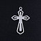 Tarnish Resistant 201 Stainless Steel Pendants, Cross, Stainless Steel Color, 24.5x16x1mm, Hole: 1.5mm