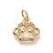 Rack Plating Brass Micro Pave Cubic Zirconia Pendants, Long-Lasting Plated, Lead Free & Cadmium Free, Zodiac Signs Charms, with Jump Ring, Monkey, 10.5x11x2mm