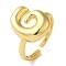 Initials Brass Open Cuff Ring for Women, Cadmium Free & Nickel Free & Lead Free, Letter G, 16.5x13.5mm, Adjustable