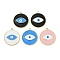 Brass Enamel Pendants, Real 18K Gold Plated, Long-Lasting Plated, Cadmium Free & Lead Free, Rack Plating, Flat Round with Eye Charm, Mixed Color, 27.5x24.5x3.5mm, Hole: 1.6mm
