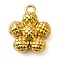 Ion Plating(IP) 304 Stainless Steel Pendants, Flower Charm, Real 18K Gold Plated, 18x16x7mm, Hole: 2mm