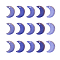 Glass Pendants, DIY Accessories for Jewelry Making, with Glitter Powder, Moon, Midnight Blue, 16x11.5x3mm, Hole: 1.2mm, 100pcs/box