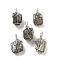 Cuboid Brass Natural Pyrite Pendants, Golden, 30~35x16~20x17mm, Hole: 4.5mm