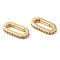 Brass Micro Pave Cubic Zirconia Spring Gate Rings, with Glass, Cadmium Free & Nickel Free & Lead Free, Oval, Real 18K Gold Plated, 20x10x3mm, Inner Diameter: 14.6x5mm