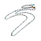Ion Plating(IP) 304 Stainless Steel Dapped Chain Necklace for Men Women, Rainbow Color, 15.51 inch(39.4cm)