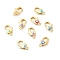 Brass Lobster Claw Clasps, Cadmium Free & Nickel Free & Lead Free, with Enamel, Real 18K Gold Plated, Long-Lasting Plated, Evil Eye Pattern, Mixed Color, 20x12.5x6~7mm, Hole: 2~3mm