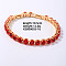 Hip-hop Brass Micro Cubic Zirconia Link Chain Bracelets for Men and Women, Red, 7-5/8 inch(19.5cm)