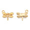 Light Gold Plated Alloy Charms, with Enamel, Dragonfly, Pale Goldenrod, 14.5x15.5x3mm, Hole: 1.8mm