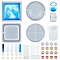DIY Supplies Kits, with Silicone Molds & Measuring Cup, Tinfoil, Latex Finger Cots, Plastic Stirring Rod & Pipettes, Mixed Color, 109x28.5mm, Inner: 92.5mm