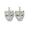 Brass Micro Pave Cubic Zirconia Pendants, Cadmium Free & Lead Free, Real Platinum Plated, Leopard Charms, Real Platinum Plated, 29x24x10mm, Hole: 7x3mm