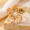 Vintage Metal Pearl Adjustable Finger Rings for Women, Golden, Flower