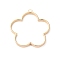 Brass Open Back Bezel Pendants, Nickel Free, for DIY UV Resin, Flower, Real 18K Gold Plated, 38~39x36~37x3mm, Hole: 2mm